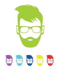 bright coloured bearded men