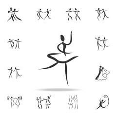 ballerina icon. Set of people in dance  element icons. Premium quality graphic design. Signs and symbols collection icon for websites, web design, mobile app