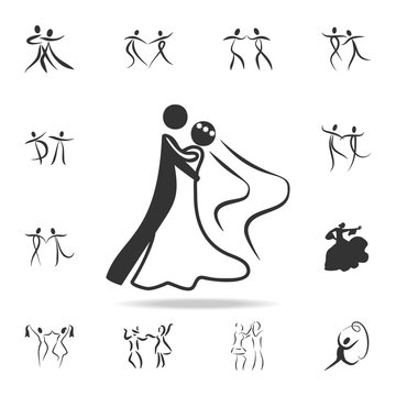 a wedding dance icon. Set of people in dance  element icons. Premium quality graphic design. Signs and symbols collection icon for websites, web design, mobile app