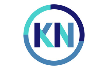 KN Global Circle Ribbon letter Logo