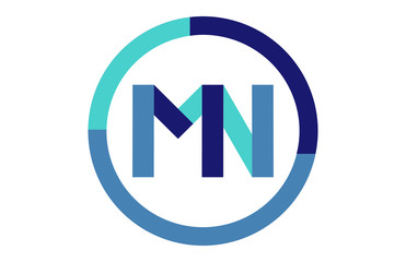 MN Global Circle Ribbon letter Logo