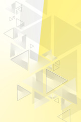 multicolored triangular figures on a yellow background with a place under the text.