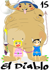 Carta del tarot que representa la carta llamada: El Diablo.