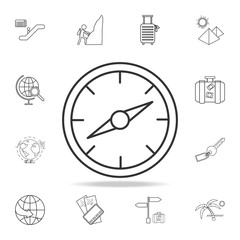 Compass line Icon. Set of Tourism and Leisure icons. Signs, outline furniture collection, simple thin line icons for websites, web design, mobile app, info graphics