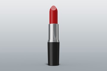 Red lipstick. Beauty and fashion concept. 3D rendered illustration.