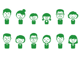 家族 3世代 夫婦 老人 親子 学生 子供 アイコン