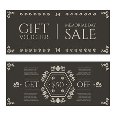 Gift certificate or card Memorial day USA