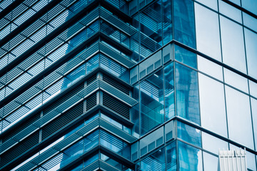Obraz premium Close-Up of Modern Office Buildings in city of China.