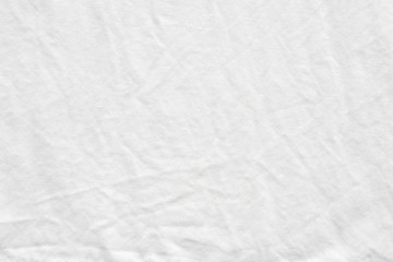 Plakat Wrinkled white cotton fabric textured background, Fashion pattern textile design concept background