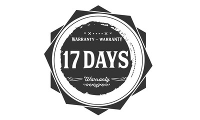 17 days warranty icon vintage rubber stamp guarantee