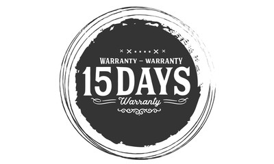 Fototapeta premium 15 days warranty icon vintage rubber stamp guarantee