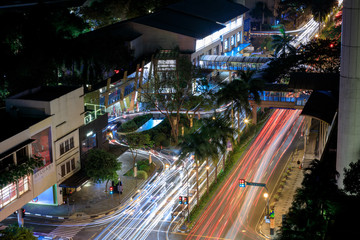 Ariel view of Greenbelt Shopping Mall Entrance in Makati, Metro Manila, Philippines