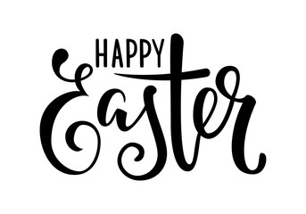 happy Easter Hand drawn calligraphy and brush pen lettering. design for holiday greeting card and invitation of the happy Easter day