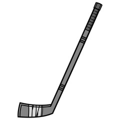 Hockey Stick Illustration - A vector cartoon illustration of a Hockey Stick icon.