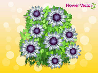 Fresh Spring Beautiful Color Flowers On Background. holiday and decorative element. Vector illustration.