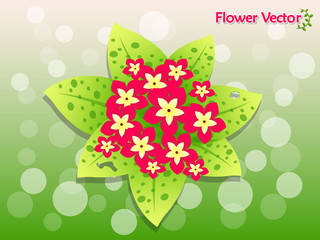 Fresh Spring Beautiful Color Flowers On Background. holiday and decorative element. Vector illustration.