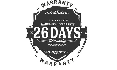 Obraz premium 26 days warranty icon vintage rubber stamp guarantee