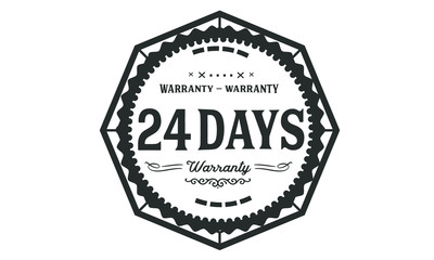 24 days warranty icon vintage rubber stamp guarantee
