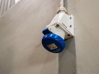 Blue High Voltage Electrical Mount Plug