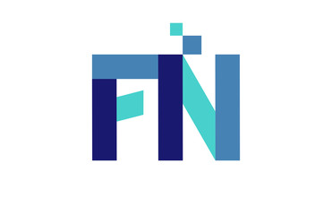FN Digital Ribbon Letter Logo