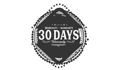 30 days warranty icon vintage rubber stamp guarantee