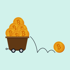 Cryptocurrency and bitcoin modern business concept