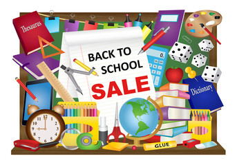 Back to school sale poster banner vector