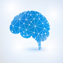 Artificial intelligence brain concept with Binary Digits