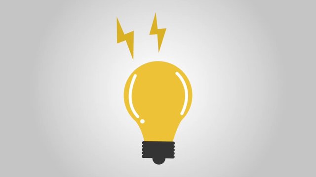 lightbulb with rays icons animation design