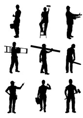 Naklejka premium Handyman Silhouettes