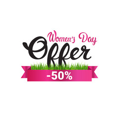 Women Day Special Offer Label Sale Bagde Discount Template Promotion Sign Isolated Vector Illustration