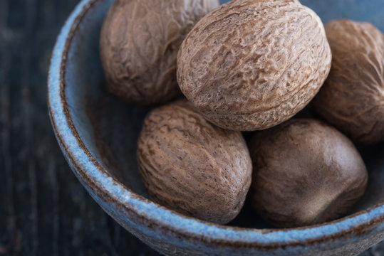 Whole Nutmeg in a Bowl