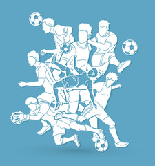 Fototapeta na wymiar Soccer player team composition graphic vector.