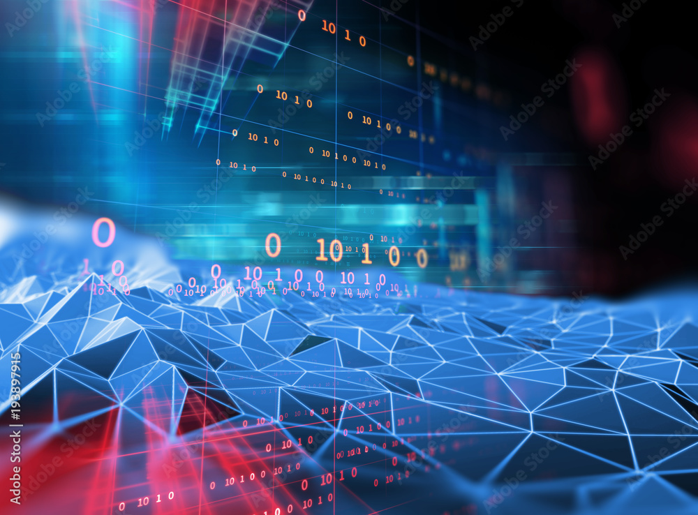 Poster digital code number abstract technology background