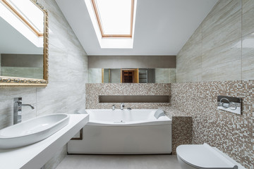 Interior of a luxury bathroom in loft apartment