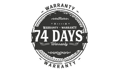 Obraz premium 74 days warranty icon vintage rubber stamp guarantee