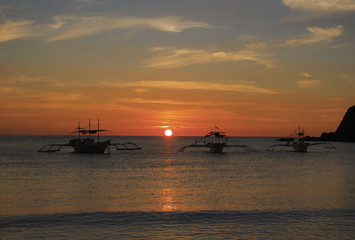 Fototapeta premium Landscape of the beach of Nacpan. The island of Palawan. Philippines.