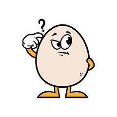 Cartoon Confused Egg Character