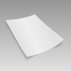 3D Flyer Mock-up Design   on grey background. Vector illustration