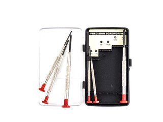 Small screwdriver to repair on white background