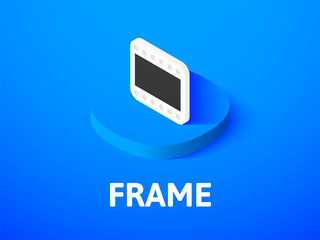 Frame isometric icon, isolated on color background