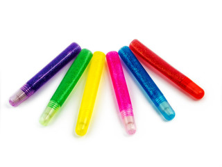 Set of markers isolated on white background