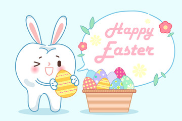 tooth with happy easter