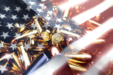 Veterans Day Symbol With American Flag With Bullets High Quality Stock Photo 