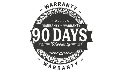 90 days warranty icon vintage rubber stamp guarantee