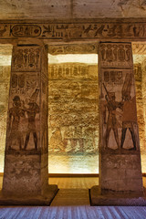 Hieroglyphics inside Abu Simbel