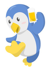 ビール片手に陽気なペンギン