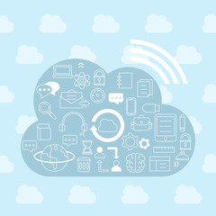 Fototapeta na wymiar Cloud Technology,Network Technology Icon set
