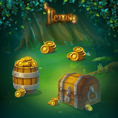 Shadowy forest GUI set different items