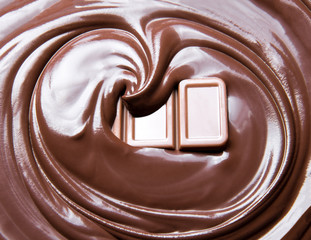 melt chocolate swirl and chocolate bar